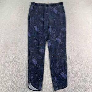 Women's Navy Floral Pull-On Pants